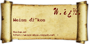 Weiss Ákos névjegykártya