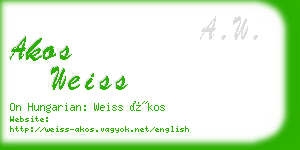 akos weiss business card